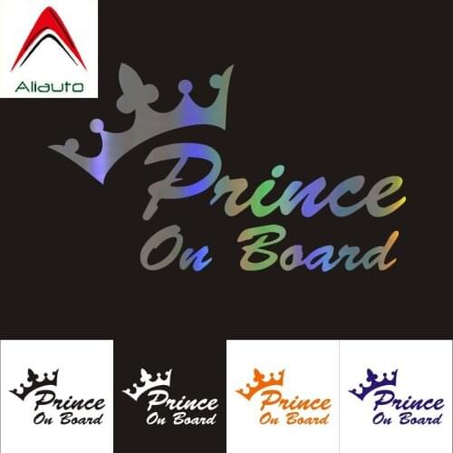Aliauto Custom Car Sticker Prince on Board Motorcycles Decoration Reflective Automobile Styling 3d Decal Baby,21cm*12cm