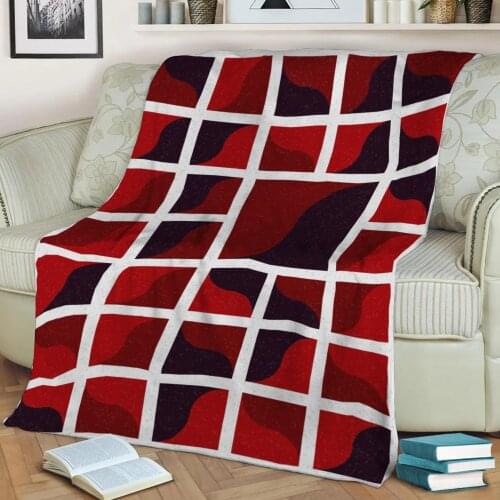 Abstract Geometric Pattern 3D Printed Velvet Plush Throw Fleece Blanket Bedspread Sherpa Blanket Home Decora