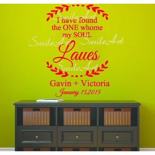 Free shipping Custom Name Couples Wall Sticker Pvc Wall Stickers Fashion Wallsticker Decor Living Room Removable Sticker Mural