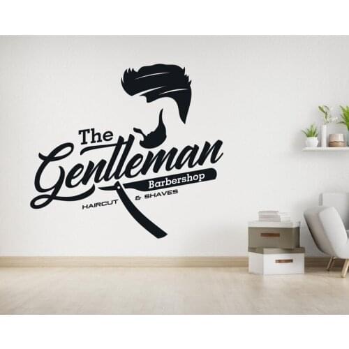 Large Hairdresser Skeleton Barber Shop Wall Sticker Barber Barbershop Hair Skull Wall Decal Vinyl Home Decor E324