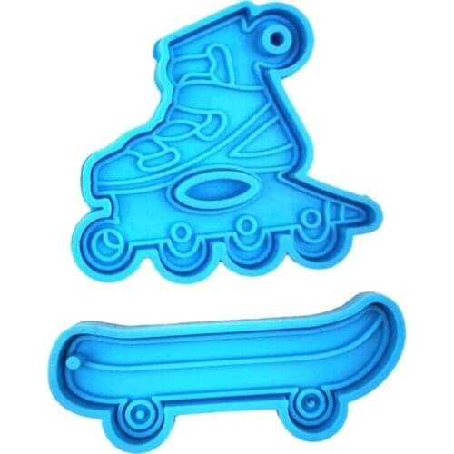 Roller Skates Skateboard Shaped Keychain Epoxy Resin Mold Key Chain Pendants Silicone Mould DIY Crafts Jewelry Casting