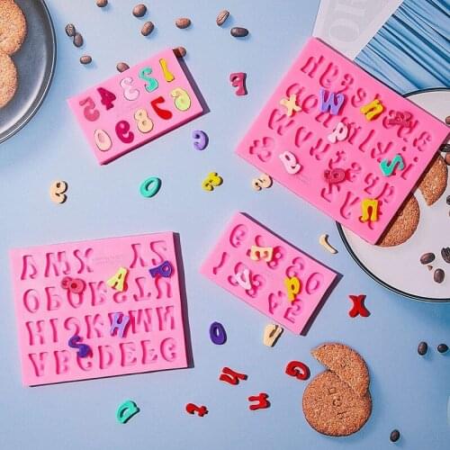 Alphanumeric Mold Silicone Chocolate Mold Fondant Cake Decoration Tool Diy Ice Cube Easy To Clean Cake Decoration Tool