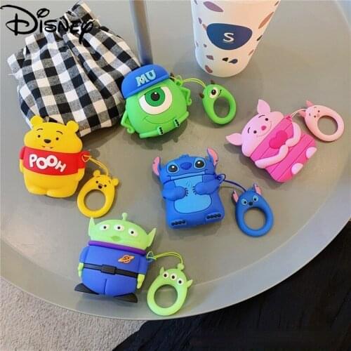 Disney cute cartoon Pooh Piglet pig wireless bluetooth earphone cover suitable for iPhone airpods1/2 earphone protective shell
