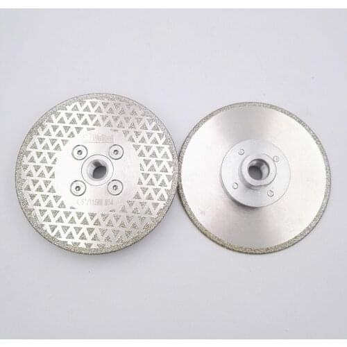 DIATOOL 2pcs 4.5" Electroplated Diamond Cutting Grinding Disc M14 Fange Single Side Coated Diamond Saw Blade Granite Marble