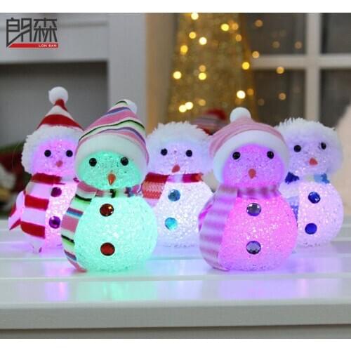 Christmas glowing little snowman Christmas snowman Christmas gifts Christmas tree decorations Christmas balls