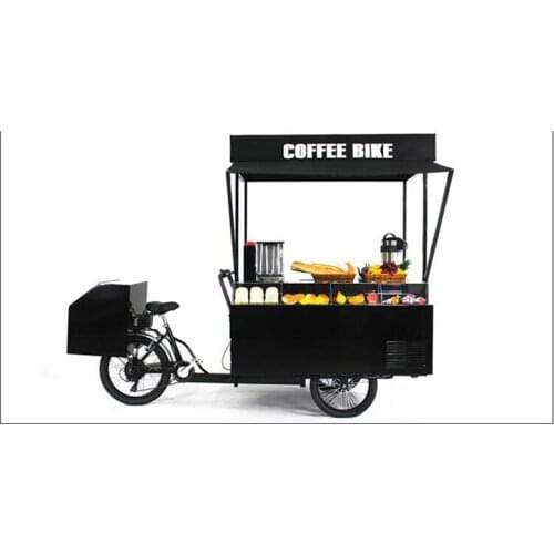 Europe Adult Tricycle Mobile Electric Coffee Cargo Bike Outdoor Food Cart for Sell Coffee Hot Dogs Ice Cream
