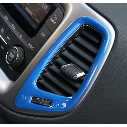 ABS Interior GPS Vent Decoration Ring Frame Cover Trim for Jeep Compass 2017+ Stylish Colorful Car Decal Sticker Car Accessories