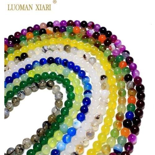 Wholesale AAA 100% Natural Agates Round Natural Stone Beads For Jewelry Making DIY Necklace Bracelet 4/6/810/12MM Strand 15
