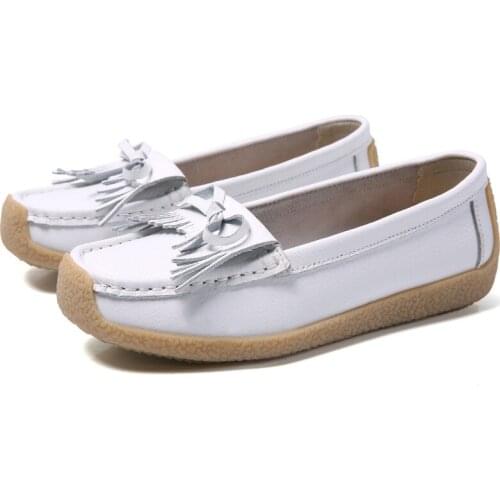 Slip-on Loafers Shoes Women 2021 Autumn New Anti Collision Toe Flats Ballet Shoes Ladies Breathable Moccasins Mama Shoes