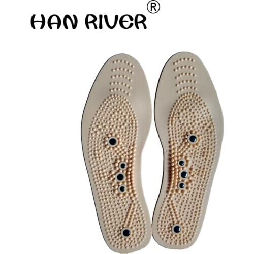 1 Pair Magnetic massage insoles magnetic stone soles of the soles of mens womens breathable full - foot health care insoles