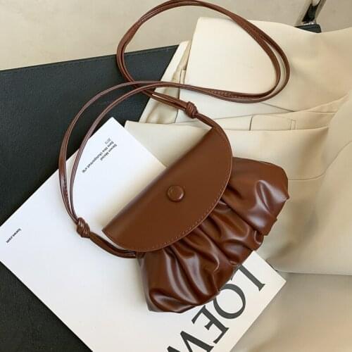 Retro Pleated Small Flap Bag 2021 Mini Brands Leather Shoulder Bag Designer Handbags Luxury Crossbody Bags Women Bolsa Feminina