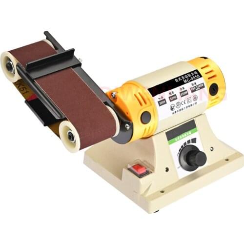 Homework DIY Mini Abrasive Belt Machine Polisher Machine Woodworking Metal Grinding Machine Multifunction Sharpener Belt Grinder