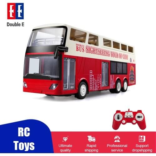 1:18 Rc Car Model High Speed Racing Double-Decker Travel Bus Door Open with Sound and Light Rc Sightseeing Truck Toys Boys Gift