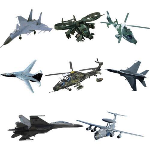 1pcs Mini Aircraft Model Building Assembling JH-7 JK-2000 Z-10 SU-33 SU-47 J-11 Z-9 Rdagunship Famous Airplane Model Collection