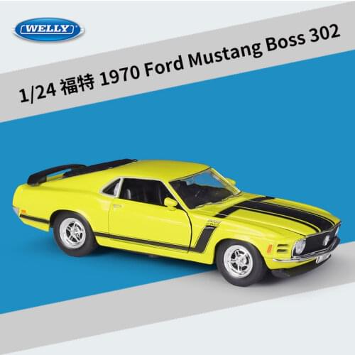 Welly 1: 24 1970 Ford Mustang BOSS 302 Sports Car Simulation Alloy Car Model For Children Gifts