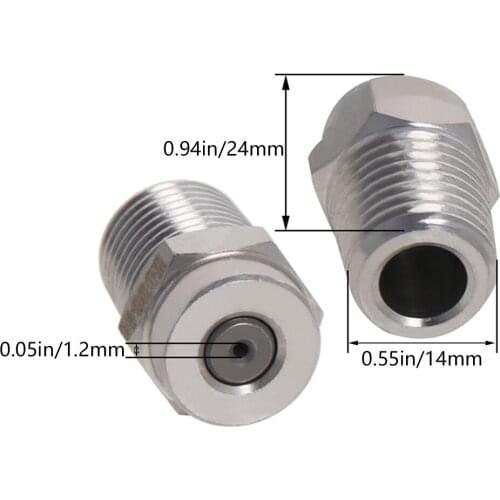 MroMax 1/2pcs 1/4BSPT Fan Nozzle 304 Stainless Steel External Thread Nozzle Aperture 1.1/1.8/2/2.4/3.6mm Hardware Accessories