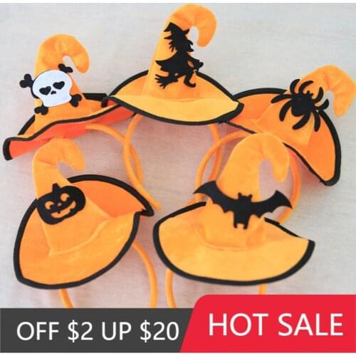 Cartoon Cute Yellow Cloth Halloween Witch Party Hats Decoration Toys Fashion Children Drama Performance Prop Festive Supplies