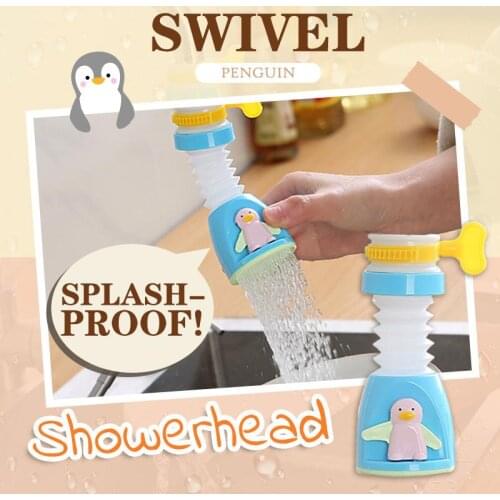Swivel Penguin Splash-Proof Showerhead 360° Rotating Cut Penguin Nozzle Prevent The Water Splashed For Kitchen Bathroom Use