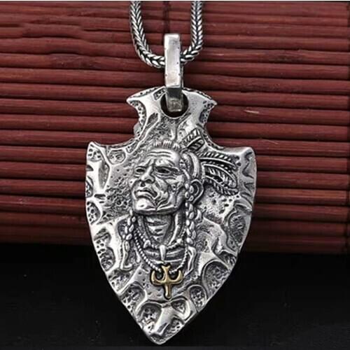 Real 925 Sterling silver Color Ethnic Indian Feather flying eagle Pendant for Men Women Necklace Pendant fashion Jewelry Gifts