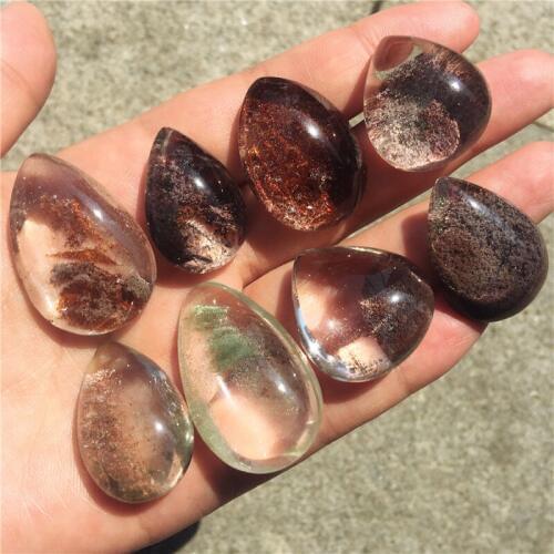 Natural crystal mineral crystal pendant green and red ghost gems Carefully selected DIY