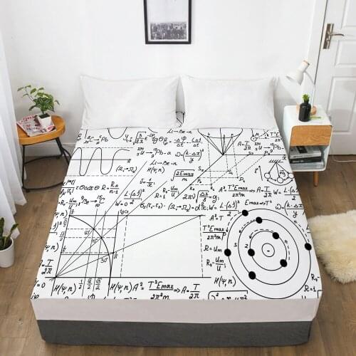 Fitted sheet bed sheet With An Elastic Band 150x200/180/200/160x200 Mattress Cover Bed cover 1pc Geometry white