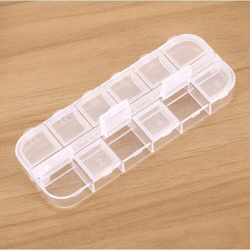 Transparent Plastic Storage Box For Small Component Nail Art Jewelry Tool Box Bead Pills Organizer Holder boite de rangement