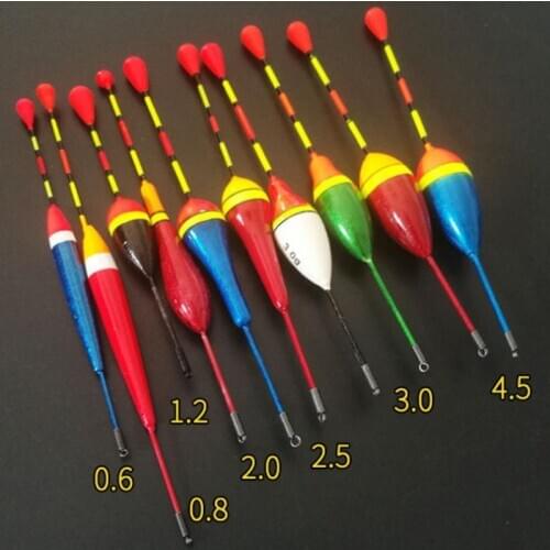 OUTKIT 10pcs/lot Carp Fishing Line Fish Float Water Bobber Group Fishing Tackle Hook Buoy Fish Floating Tiple Suit Accessories