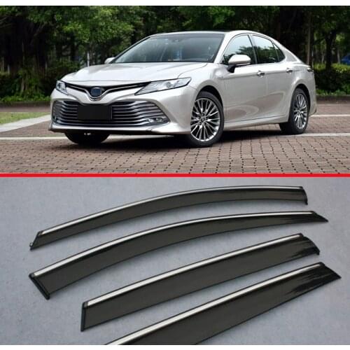 Plastic Exterior Visor Vent Shades Window Sun Rain Guard Deflector For Toyota Camry MK8 2018 2019