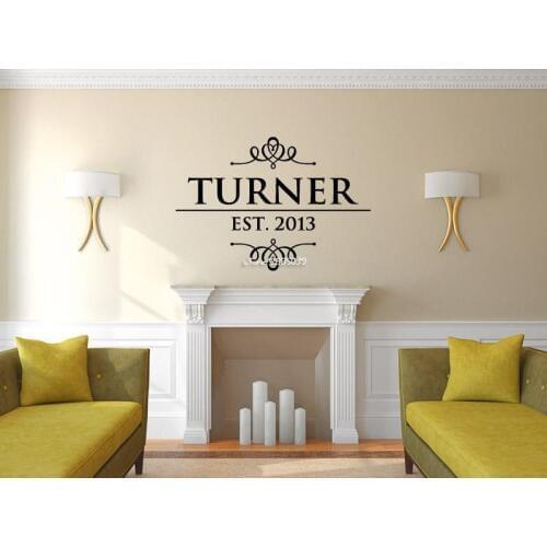 Custom Personalized Family Name Wall Stickers Nontoxic PVC Wall Decal Home Design Decor Wallpaper High Quality Poster SA624