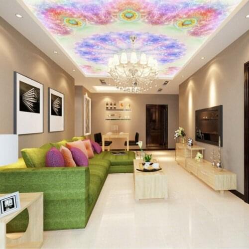 Drop Shipping Custom Photo Wallpaper Colorful Flower Background Ceiling Wallpaper Bedroom Living Room Decorative Custom Mural