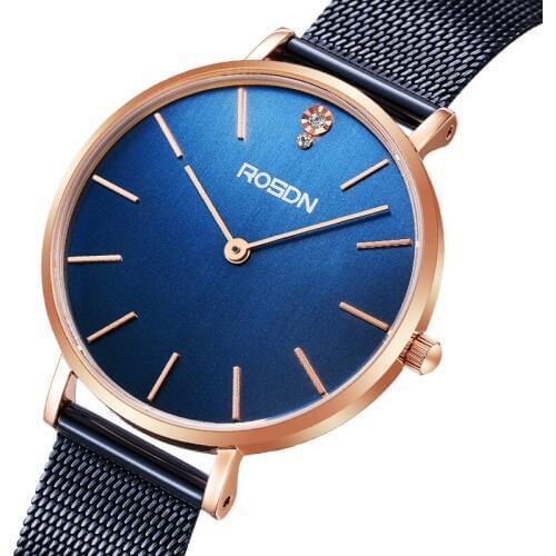 Luxury Brand ROSDN Woman Watches Japan Quartz Movement Watch Woman 7mm Ultra-thin Sapphire Crystal 50M Waterproof Clocks R3667