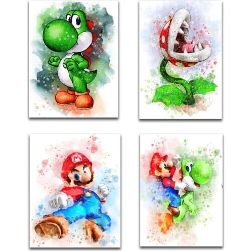 DIY 5D Diamond painting Mario Cartoon Full Diamond embroidery Cross stitch Rafflesia Diamond mosaic DIY kids room Decor Pattern