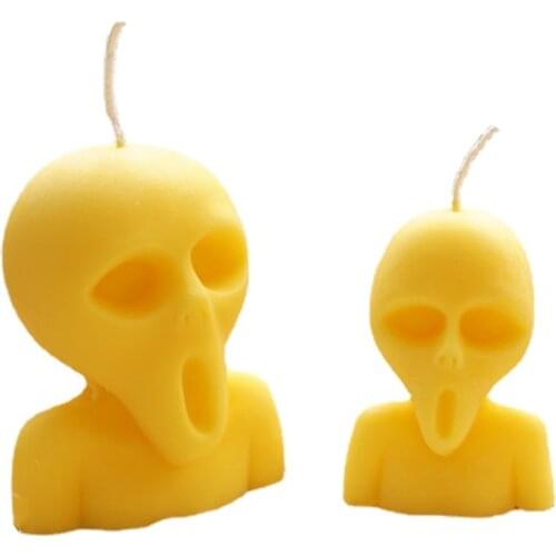 DIY Skull Alien Abstract Style Silicone Candle Mold Ghost Head Candle Silicone Mold 3D Alien Candle Mold Candle Making Tool