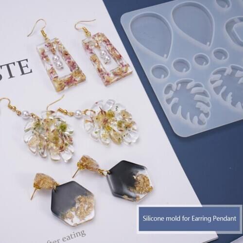 Silicone Earring Pendant Jewelry Mold Resin Casting Mould Tool DIY Epoxy Making