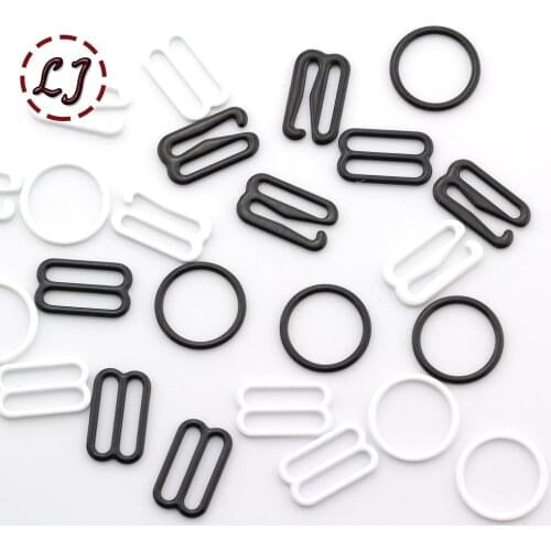 High quality 30pcs/lot 6mm 8mm painted white black type 0 8 9 metal bar Buckles clips for Lingerie Adjustment accessories DIY