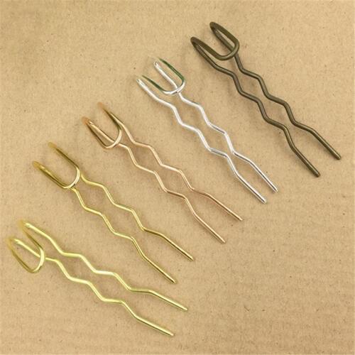5pcs/lot U shape Hair Combs Accessories Silver Color Hairpin Hair Wear Hairclips Vintage Barrette Findings Jewelry