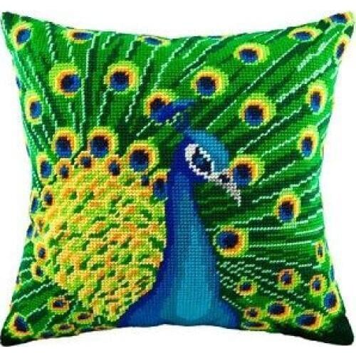 Latch Hook Cushion Yarn for Cushion Cover Animal peacock Pillow Case Sofa Cushion Printed Canvas Pillow Home Decorative