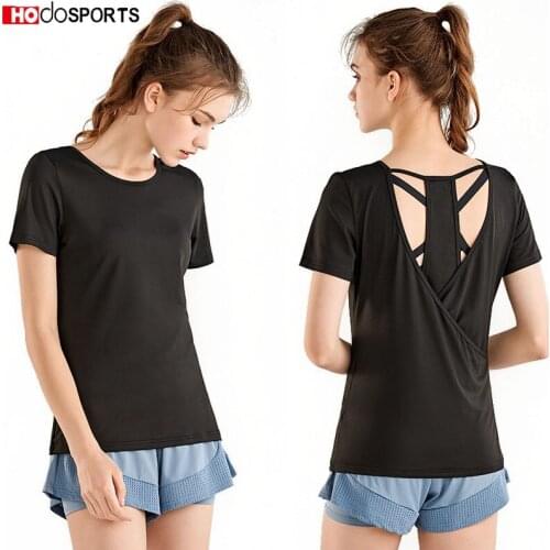 Women Sports Shirts Short Sleeve Slim Fit Fitness Running Yoga Top Girl Gym Workout Shirt Summer Sexy short sleev Sportswear