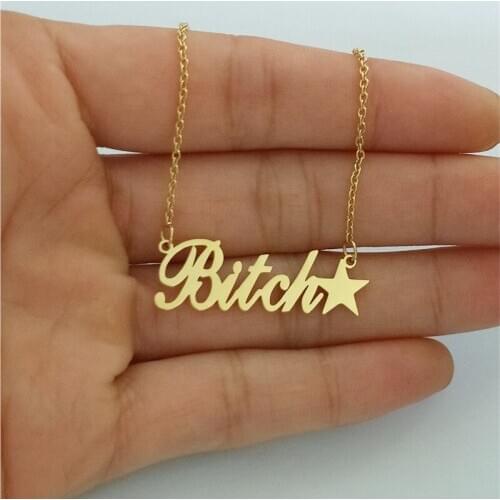 Custom Name Necklaces for Women Stainless Steel Customized Bijoux Star Necklace Choker Best Friend Birthday Gift