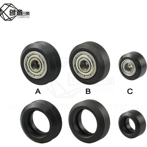 10pcs CNC Openbuilds Plastic wheel POM with 625zz MR105zz Idler Pulley Gear Passive Round Wheel Perlin Wheel V type for V-Slot