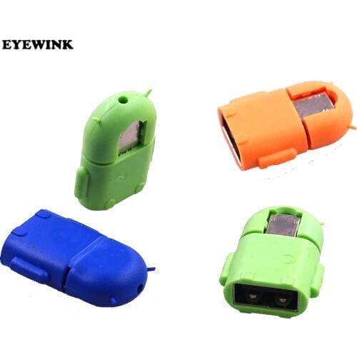 100PCS Hot Micro usb to USB OTG adapter for Samsung S2/S3/S4 smartphone tablet pc connect to flash mouse keyboard Robot Shape
