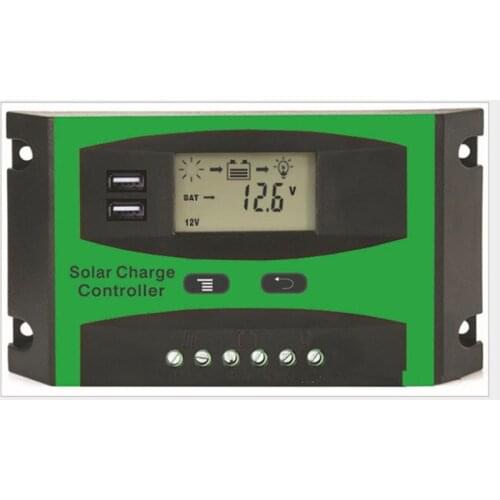 12V24V30A solar light controller double USB5V Mobile charge LCD solar Power generation system controller LD3024