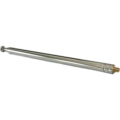 2pcs Steel Rod 6 Sections Telescopic Antenna Aerial for radio 477mm Long thread outside Silver Tone Wholesale