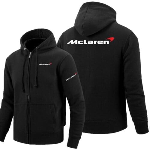 2021 Zipper Hoodies McLaren logo Printed Hoodie Fleece Long Sleeve Mans zipper Jacket Sweatshirt