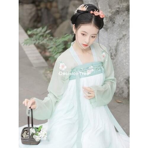 2021 female festival outfits folk dance hanfu for women vintage retro fairy chinese traditional hanfu fairy performance dress