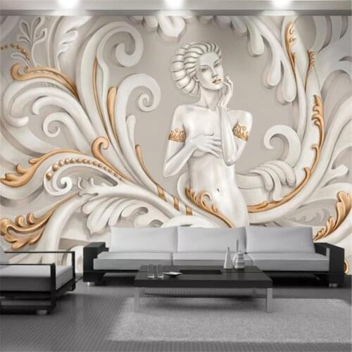 Character Wallpaper 3D Stereo Relief Beauty Flower European Mural Home Decor Living Room Bedroom Kitchen Modern Wallpapers