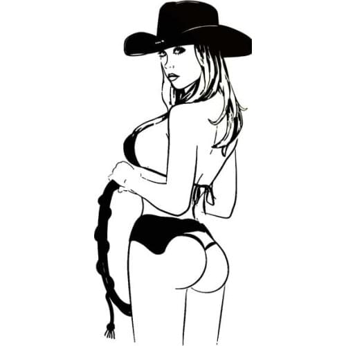 7.7*16.8CM Charming Naughty Sexy Girl Most Fashion Style Car Sticker Vinyl Decal Black/Silver Cartoon Design C20-0764