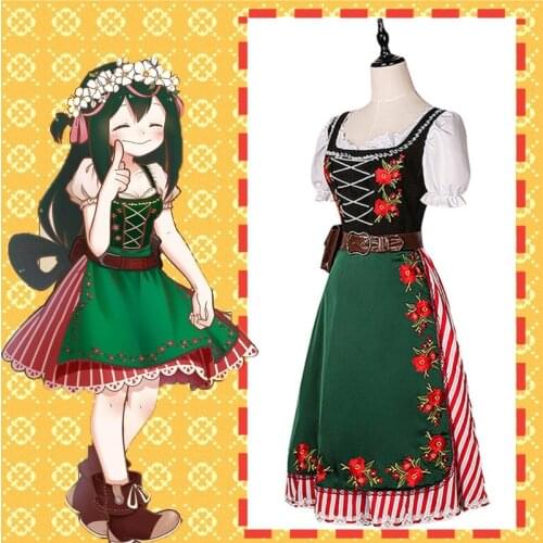 Anime My Hero Academia Cosplay Costumes Tsuyu Asui Cosplay Costume Halloween Carnival Party Boku No Hero Academia Cosplay Dress