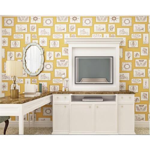 Beibehang muralwallpaper for kids room Mediterranean cute cartoon childrens room nautical non-woven 3D wallpaper wallpaper roll
