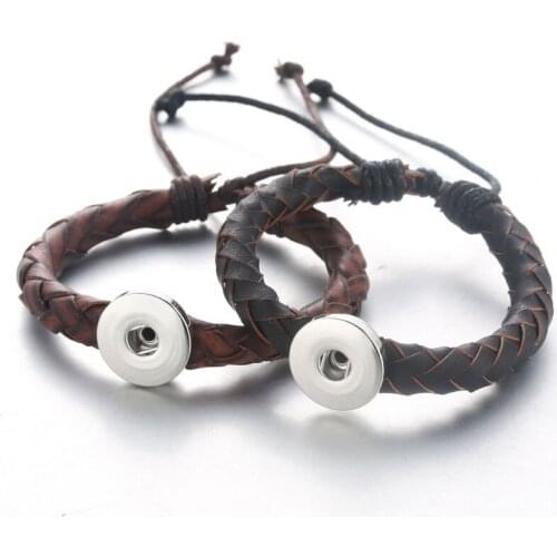Wholesale Genuine Leather bracelet Bangle Jewelry 18mm snap button Bracelet For 18mm DIY snap button Jewelry 4215